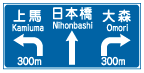 方面と方向の予告　案内標識